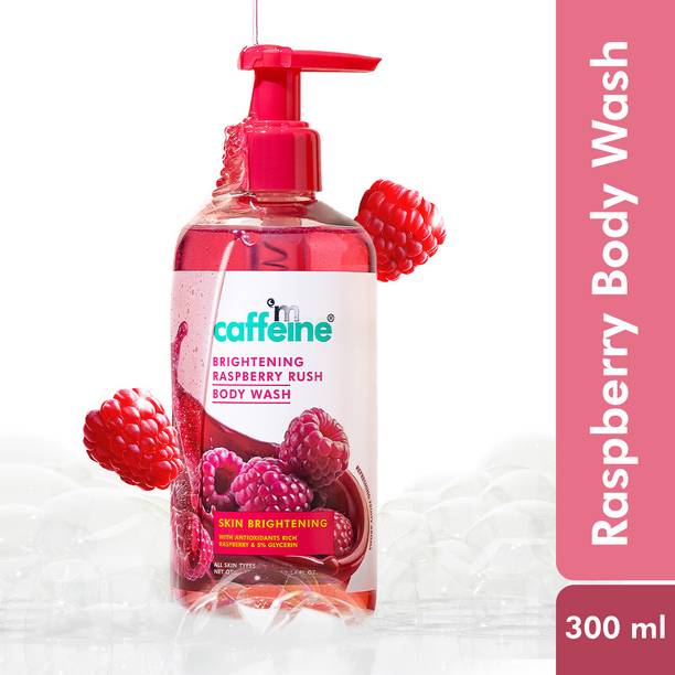 एमकैफीन Brightening Raspberry Rush Body Wash, Brighter Skin with Fruity Raspberry Aroma
