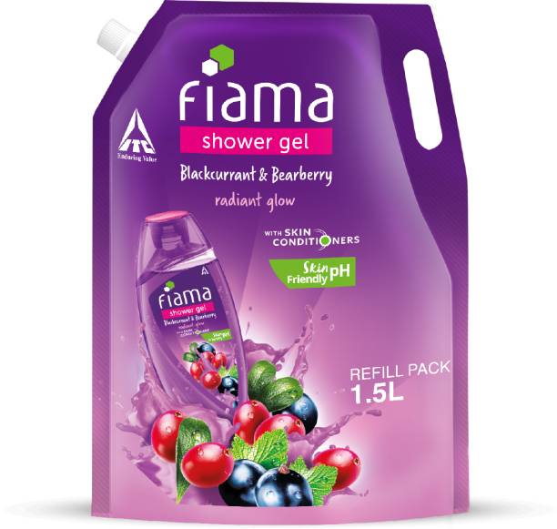 FIAMA Body Wash Shower Gel Blackcurrant & Bearberry Value Pouch, For Moisturized Skin
