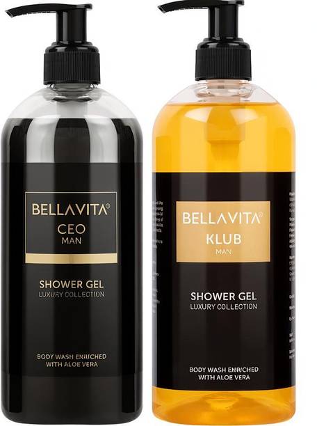 BELLAVITA KLUB & CEO Man Shower Gel Combo,Perfume Body Wash for Men,Long-Lasting fragrance