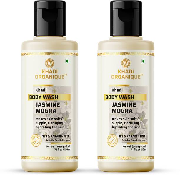 khadi ORGANIQUE Jasmine Mongra Body Wash (Sls & Paraben free) For refreshing relaxing bath with smooth silky skin day after day