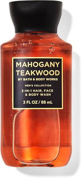 BATH & BODY WORKS MAHOGANY TEAKWOOD MINI 3 IN 1 HAIR FACE & BODY WASH
