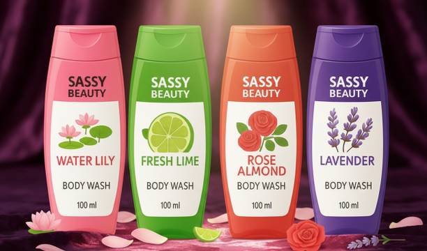 sassy beauty Refreshing Body Wash Combo – Water Lily, Lime, Rose Almond, Lavender Set