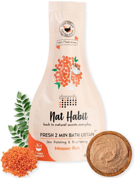 Nat Habit Masoor Rub Bath Ubtan Scrub|Skin Polishing & Brightening|Detan Body Wash