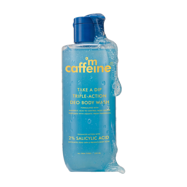 mCaffeine 3-in-1 Perfume Body Wash, Odour Control, Aqua-Fresh, Smooth bump-free skin -