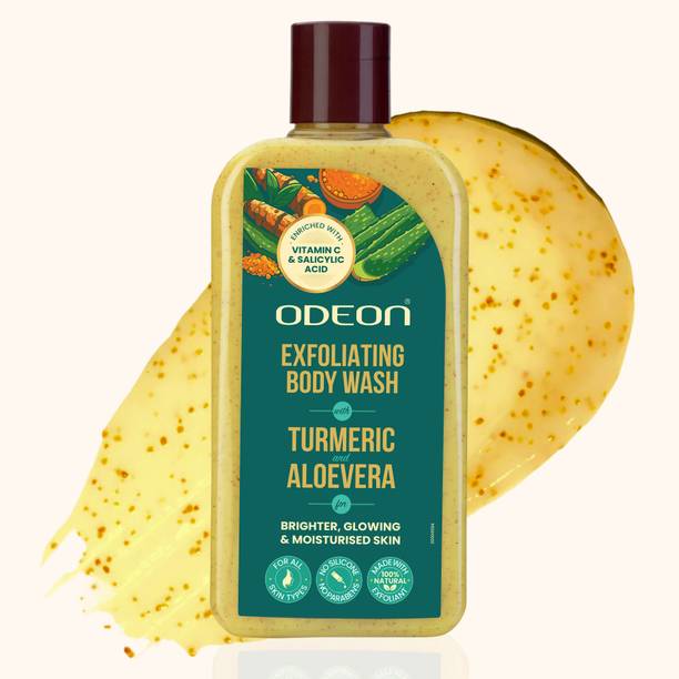 ODEON Turmeric & Aloe Vera Exfoliating Body Wash I Enriched with Vitamin C