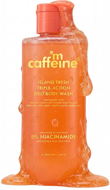 mCaffeine 3-in-1 Perfume Body Wash - Odour Control, Musky Fresh, Bright Skin