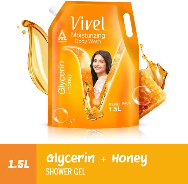 Vivel Glycerin & Honey Body Wash Shower Gel, for Soft, Glowing & Moisturized Skin