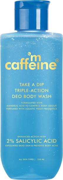 mCaffeine 3-in-1 Perfume Body Wash, Odour Control, Aqua-Fresh, Smooth bump-free skin -
