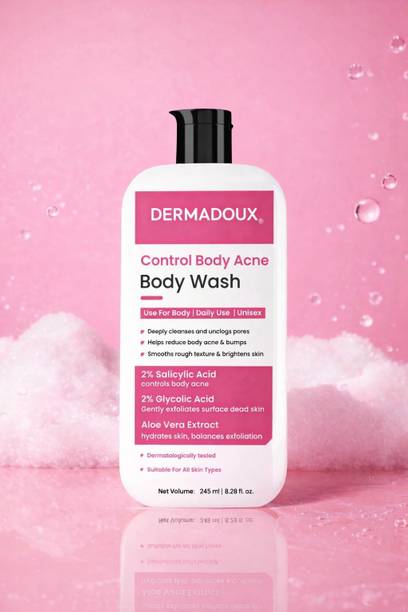 DERMADOUX Body Wash Lactic Acid & Salicylic Acid De-Tan Shower Gel Men & Women
