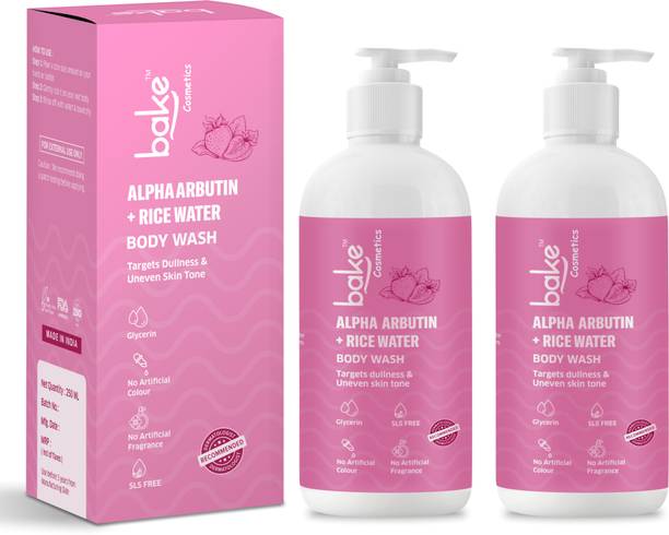 Bake Cosmetics Alpha Arbutin Rice Water Body Wash for Uneven Skin Tone With Kojic Acid