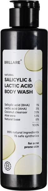 BRILLARE Salicylic & Lactic Acid Body Wash For Clear, Purified & Acne Prone Skin