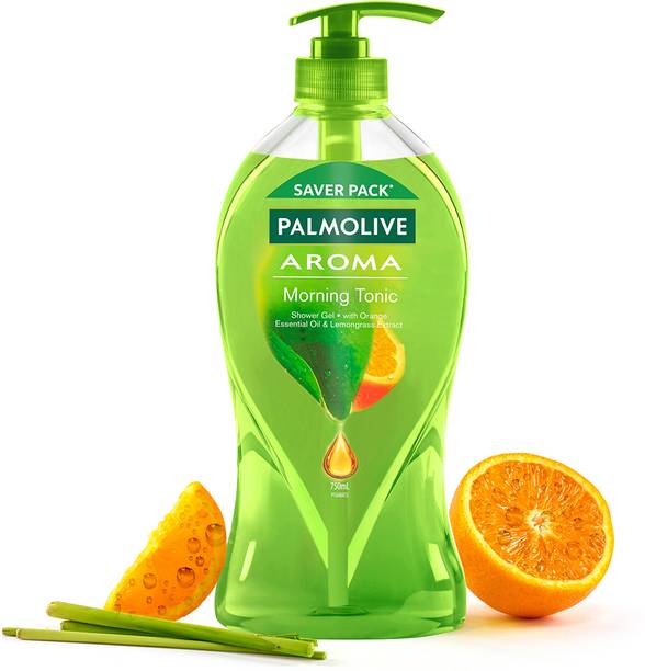 PALMOLIVE Orange Essential Oil & Lemongrass Aroma Morning Tonic, Brightening Body Wash