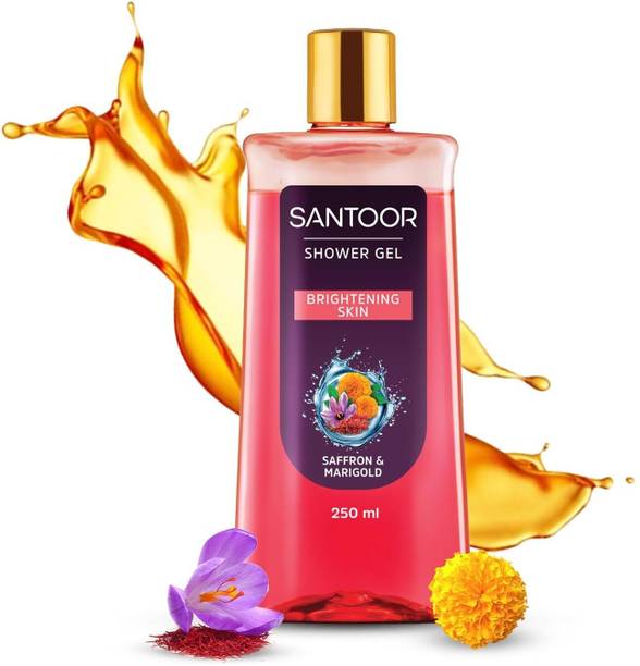 Santoor Brightening Shower Gel With Natural Saffron & Marigold Extracts For Glowing Skin