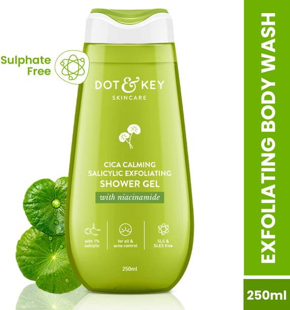 Dot & Key Cica & Salicylic Exfoliating Shower Gel, Reduces Body Acne, Paraben Free