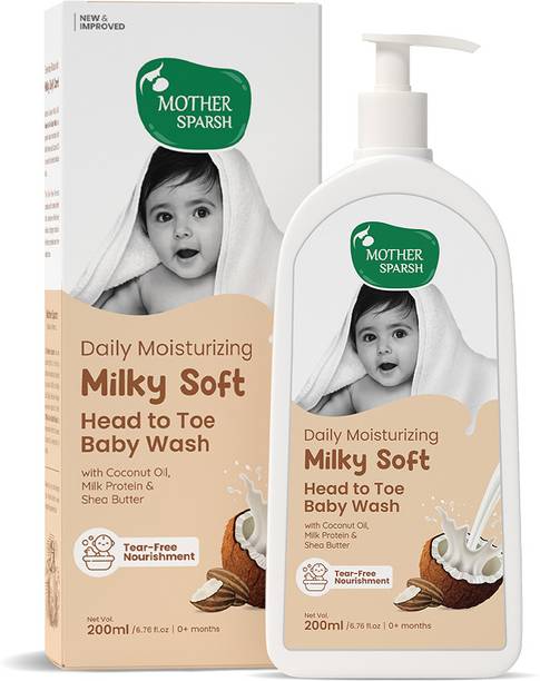 Mother Sparsh Milky Soft Head to Toe Tear Free 2 in 1 Natural Body Wash & Shampoo for Babies