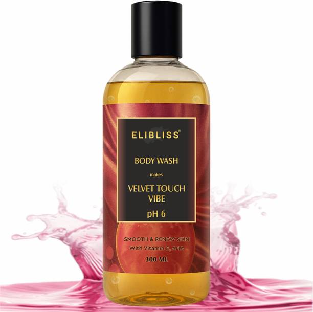 ELIBLISS Velvet Touch Vibe Body Wash with Vitamin E & AHA | Smooth & Renew Skin | pH 6