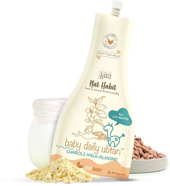 Nat Habit Charoli Milk Almond Baby Daily Ubtan, Baby body Wash 1-6 Month, 80g Each