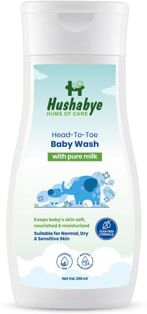 Hushabye Head-To-Toe Baby Wash With Pure Milk & Pro Vitamin B5, Ph Balanced, Tear-Free