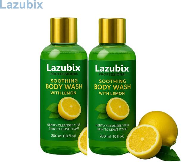 Lazubix Lemon Moisturizing Body Wash 200ML - Pack of 2 for Sensitive Skin