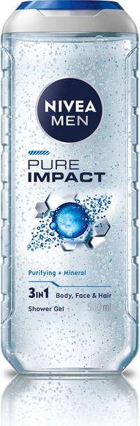 Nivea Men Pure Impact Body Wash with Purifying Micro Particles, Body, Face & Hair For Men