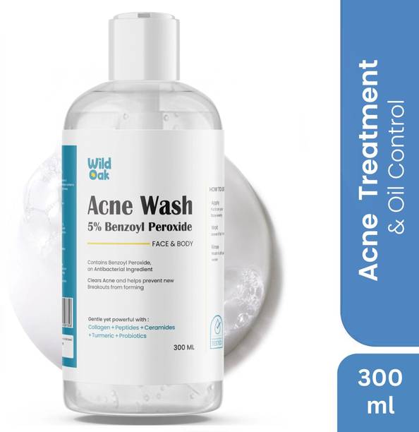 Wild Oak 5% Acne Face & Body Wash with Probiotics, Collagen, Peptides & Ceramides