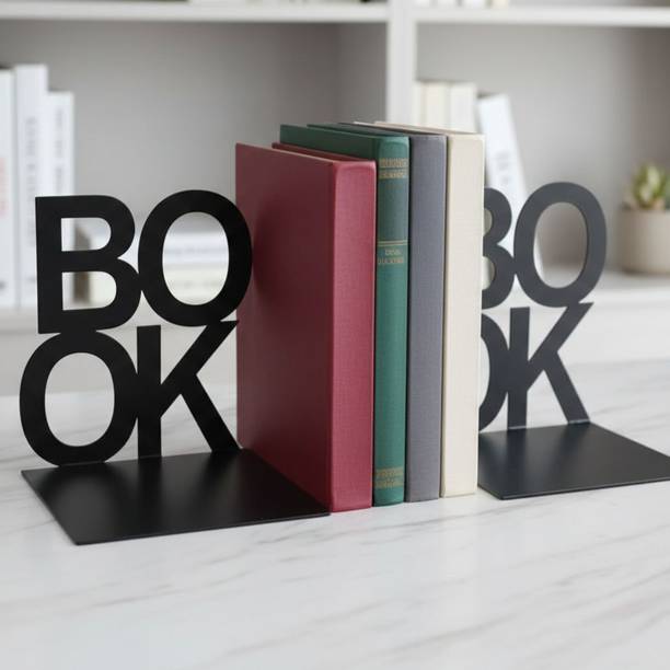 8eenplus Metal Non Slip Bookends Book Shelves Iron Book End