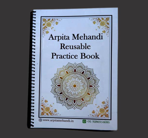 PlusChand Reusable Mehandi/Henna Practice Book for Mehandi Artists Paper Book End