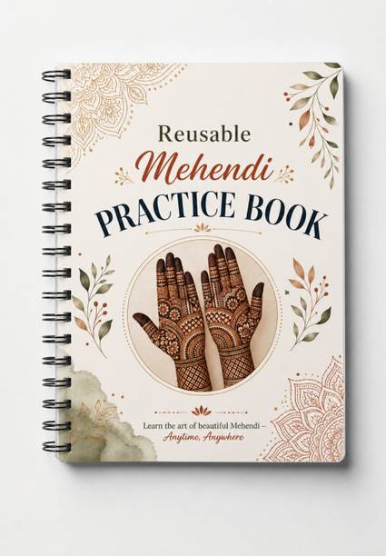 NeonSheon Mehndi & Henna Practice Book – Durable Reusable 16-Page Guide for 11,000+ Uses Paper Book End