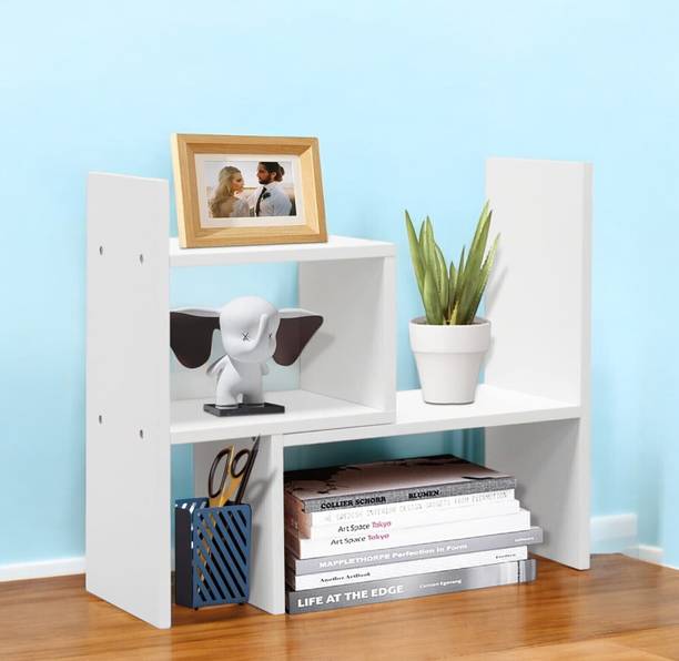 Enigmatic Woodworks Wooden Book Shelf for Home, Space Saving Modern Bookshelf for Home Décor Engineered Wood Open Book Shelf