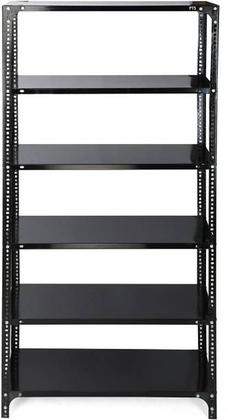 Progressive Enterprises Slotted Angle CRC Sheet 5 Shelves Multipurpose Storage Metal Open Book Shelf