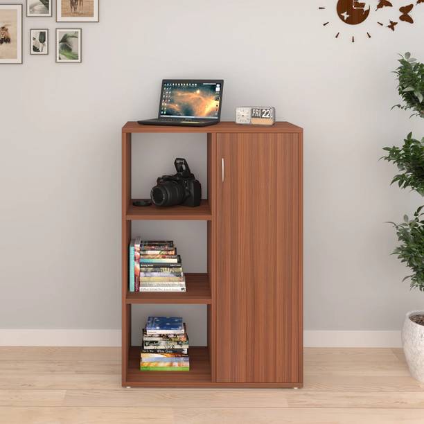 Das Reno Bookshelf Cabinet Book Rack Organizer with Shelves for Home Library Engineered Wood Close Book Shelf