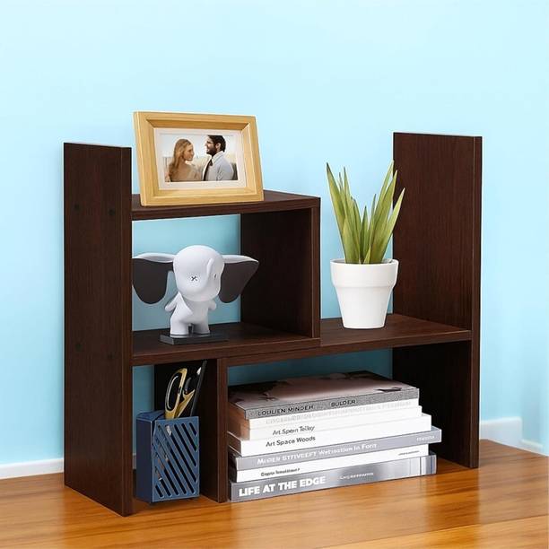 Flipkart Perfect Homes L Shape Kitchen Corner Stand, Standing Book Rack for Library Engineered Wood Open Book Shelf