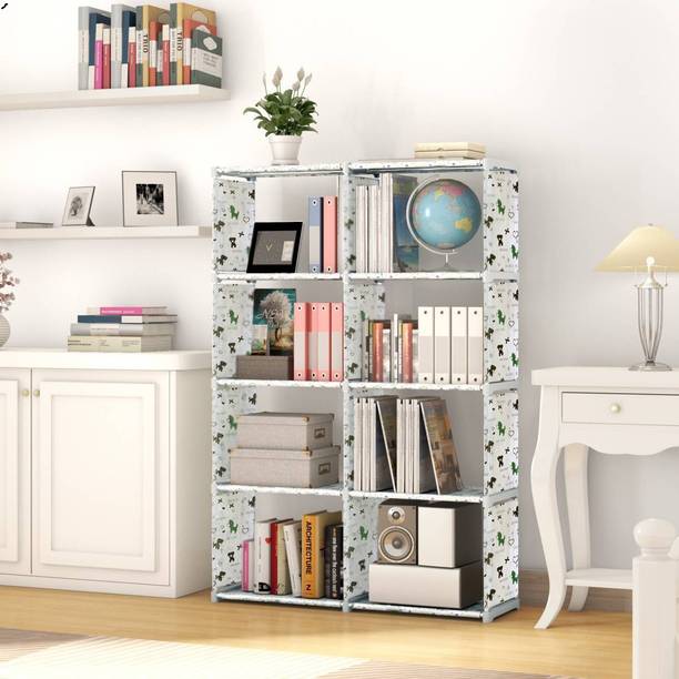 Porchex Plastic Metal 8 Shelf Book Organizer Kids, office, Study Rooms Plastic Open Book Shelf