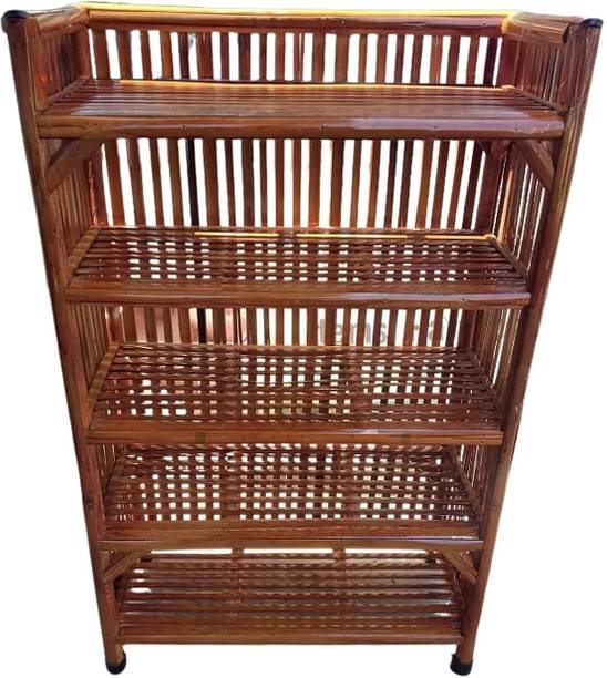 ZAANCREATION Bamboo,Cane shoe rack chappal stand, Bookshelf for office,multipurpose use Cane Solid Wood, Engineered Wood, Bamboo Shoe Stand