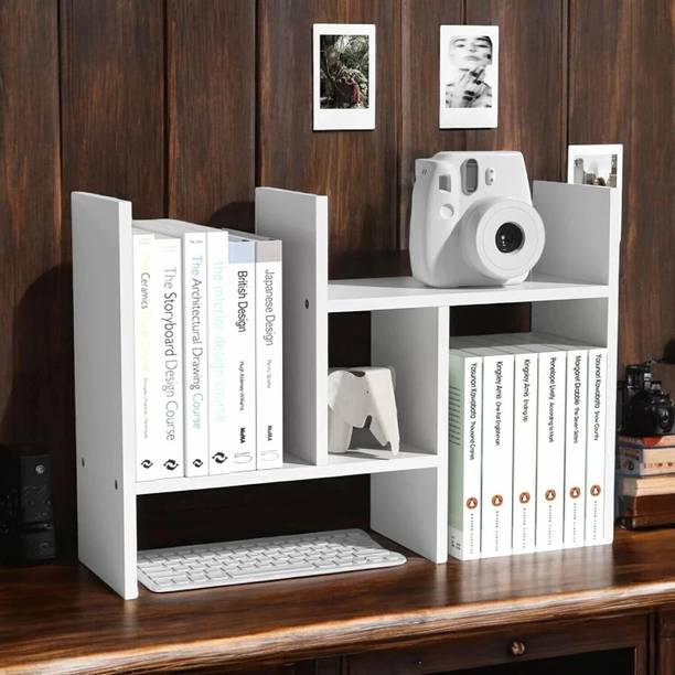 Enigmatic Woodworks Wooden Book Shelf for Home, Office Table, Living Room. Kitchen Corner Stand Engineered Wood Open Book Shelf