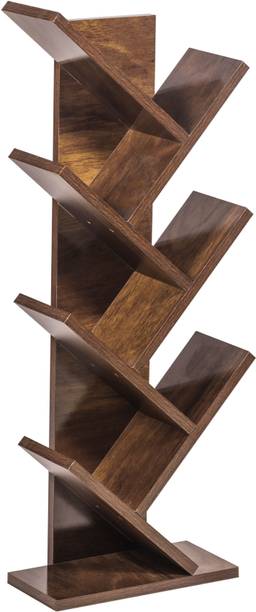 YESMOM 7 Tier Tree Style Wooden Book Rack Engineered Wood Open Book Shelf