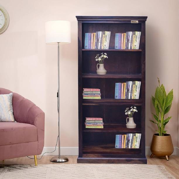 Meera Handicraft Solid Wood Semi-Open Book Shelf