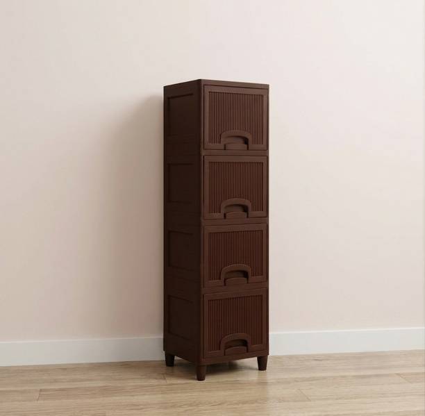 MAXTID Multi Purpose Plastic Storage Cupboard for Office PP Collapsible Wardrobe