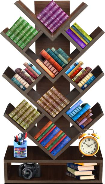 sbf furniture Tree Bookshelf 5-Shelf Floor Standing Bookcase Free Standing Engineered Wood Open Book Shelf