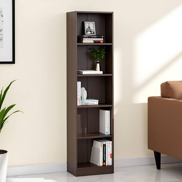 FURNEASER Stalbar Book Shelf Display Rack, Engineered Wood Semi-Open Book Shelf