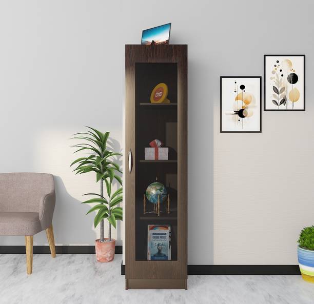 PICKWOOD Giona Bookshelf Cabinet Book Rack Organizer with Shelves for Home Librar Engineered Wood Close Book Shelf