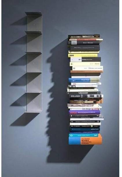 Indian Decor Smart Invisible Shelves (Pack of 3 White) Metal Semi-Open Book Shelf
