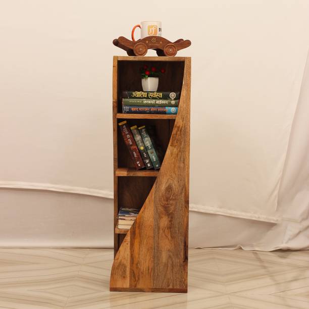 ROYAL FINISH Vehement 4 Shelves,Opened,Artificial,MangoWood,WoodColour,MatteFinished Solid Wood Open Book Shelf