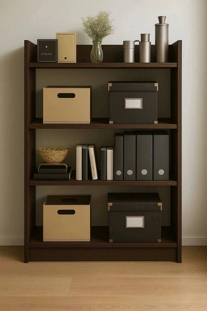 EW Wooden Large 4-Tier Open Bookshelf Rack Showcase Organizer for