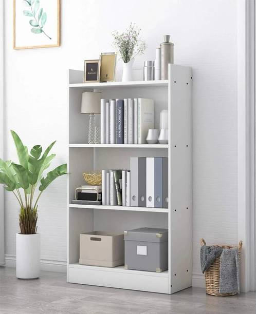 EW Bookshelf with 4 Shelves Multipurpose Storage Rack for Books & Accessories Engineered Wood Open Book Shelf