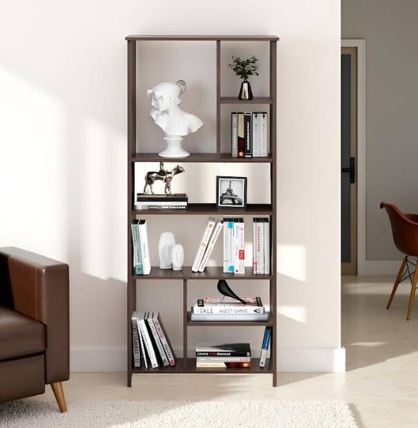 FURNEASER Arvin Book Shelf with Storage Display Rack Open Bookcase Stand, Engineered Wood Semi-Open Book Shelf