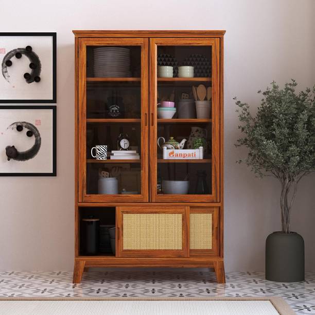 Ganpati Arts Sheesham Wood Standard Cosmos Display Storage Unit Bookshelf Solid Wood Close Book Shelf