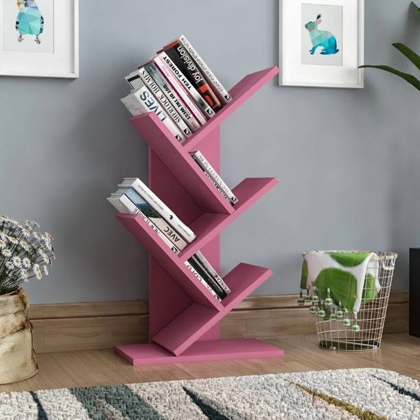 Floresta Wud Engineer Wood Book Shelf | Kids Book Shelf | Book Rack | Tree Shape Book Case | Engineered Wood Open Book Shelf