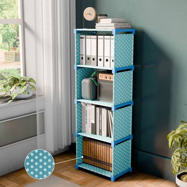 ZHENAURA Plastic Metal 4 Shelf Book Organizer Plastic O...