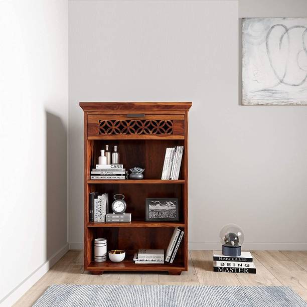 UNITEK FURNITURE Multipurpose Sheesham ( Rosewood ) Solid Wood Semi-Open Book Shelf